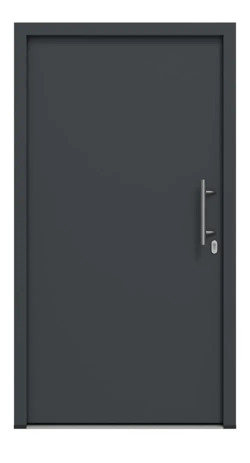 Frontansicht außen von Haustür Thermo46 Motiv 010 in RAL 7016 Anthrazitgrau