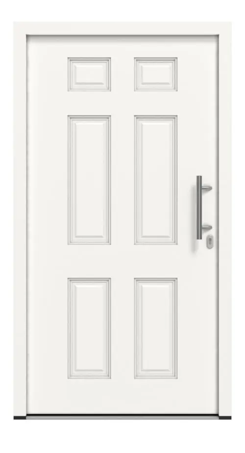 Frontansicht außen von Haustür Thermo46 Motiv 100 in RAL 9016