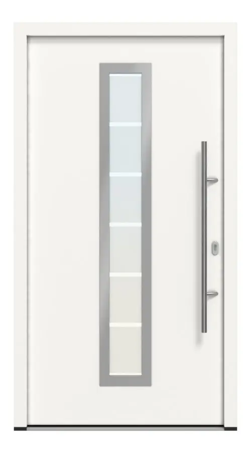 Frontansicht außen von Haustür Thermo46 Motiv 700 in RAL 9016