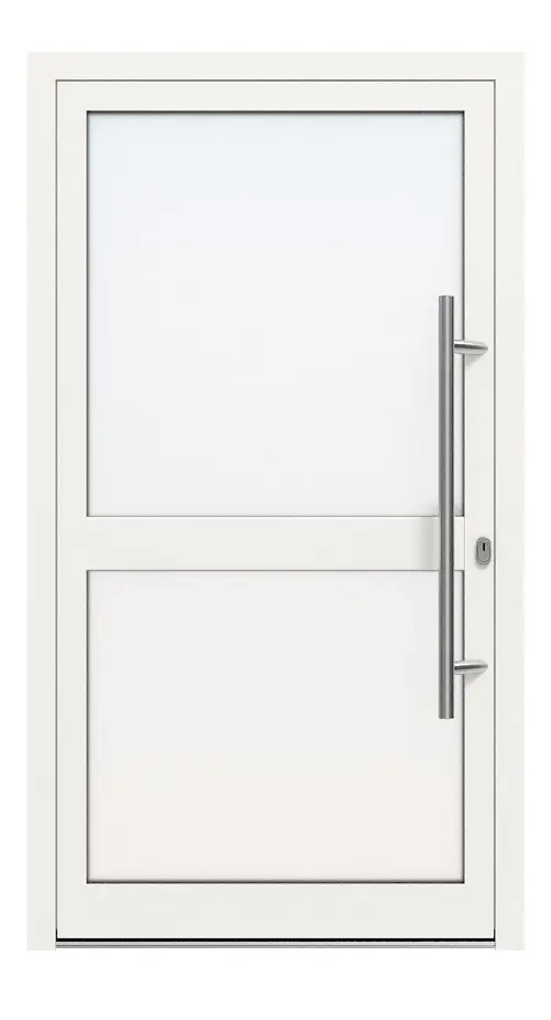 Kneer Haustür Alu AT72 EF 128 RAL 9016-RAL 9016 Frontansicht außen