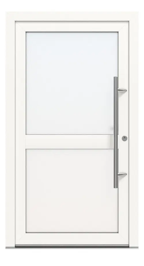 Kneer Haustür Kunststoff KF 404 S 128 RAL 9016-RAL 9016 Frontansicht außen