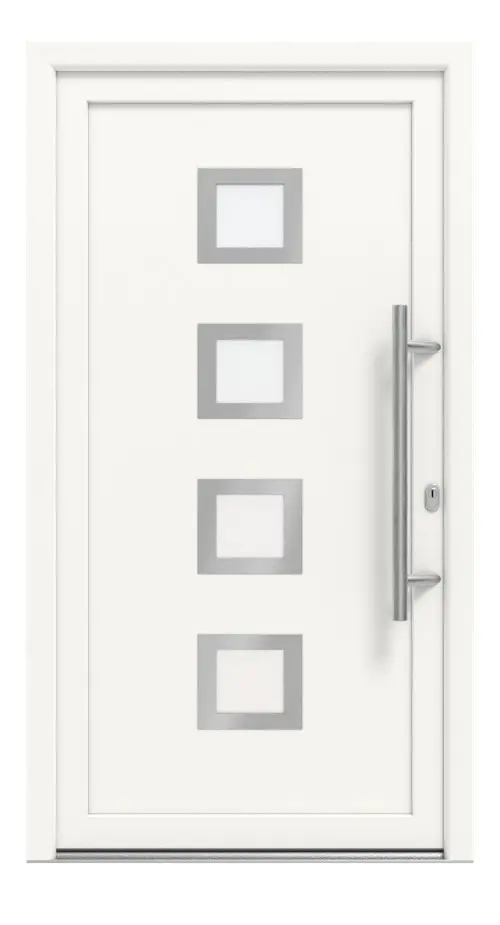 Meeth Haustür Signum Exklusiv PVC 84 RAL 9016-RAL 9016 Frontansicht außen