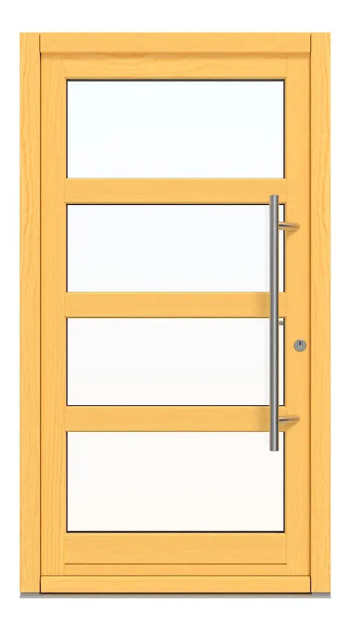 Kneer Haustür Holz 343 Kiefer LAS-12-09-Kiefer LAS-12-09 Frontansicht außen