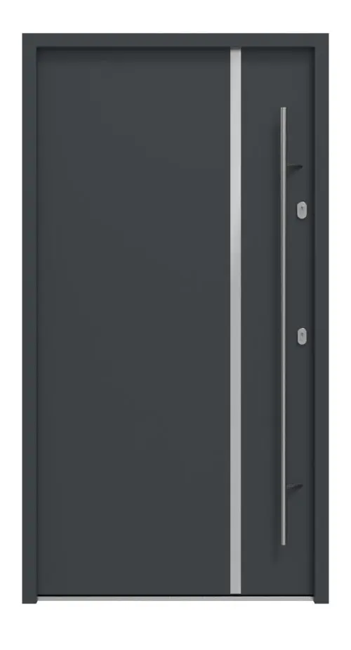 Haustür System S68 2ZA Hebe RAL 7016-RAL 7016 Frontansicht außen