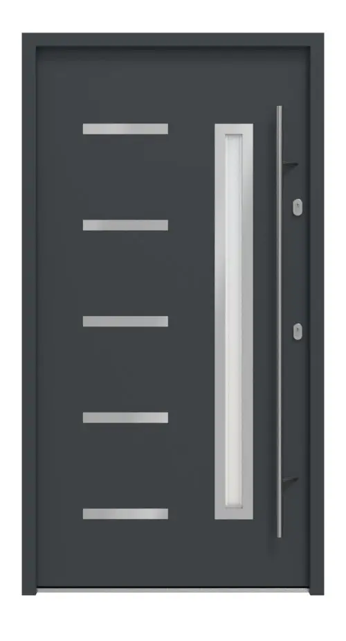 Haustür System S68 2ZA Juventus RAL 7016-RAL 7016 Frontansicht außen