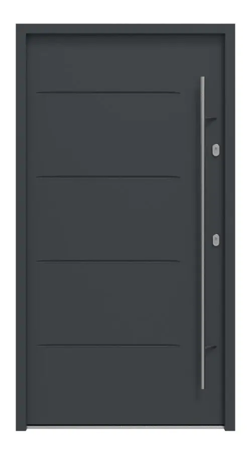 Haustür System S68 2ZA Tytan RAL 7016-RAL 7016 Frontansicht außen