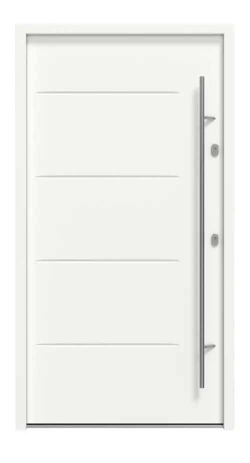 Haustür System S68 2ZA Tytan RAL 9016-RAL 9016 Frontansicht außen