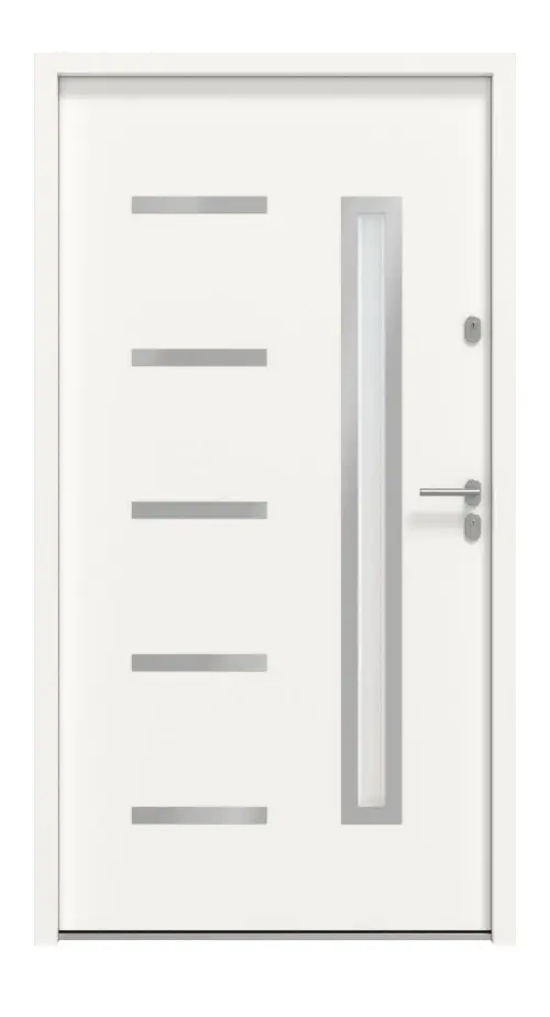 Frontansicht außen von Stahl Nebeneingangstür JUVENTUS S68 2Z RAL 9016