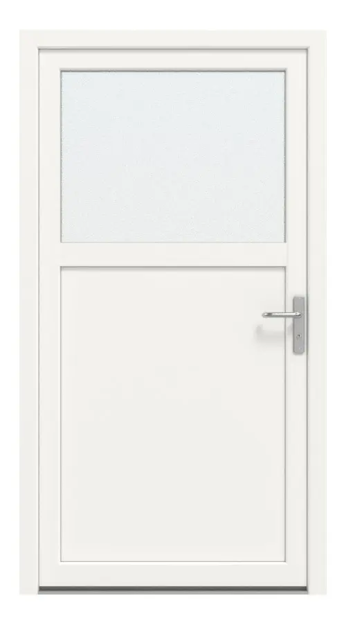 Frontansicht außen von Kunststoff Nebeneingangstür Comfort F002 in RAL 9016