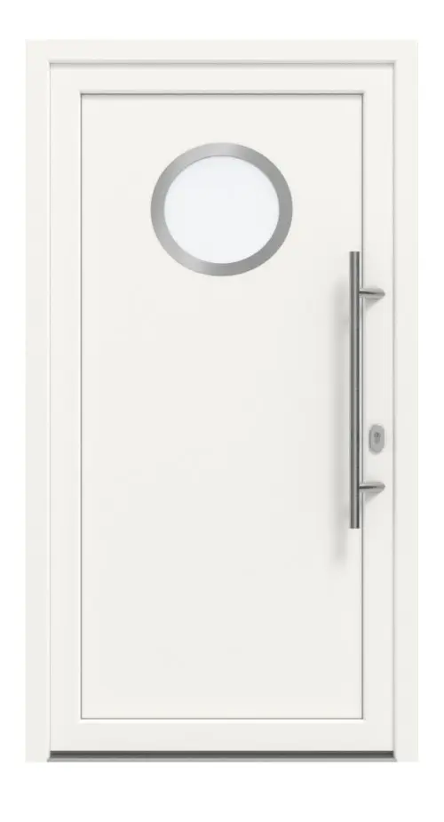 Haustür Kunststoff Premium F011 RAL 9016-RAL 9016 Frontansicht außen