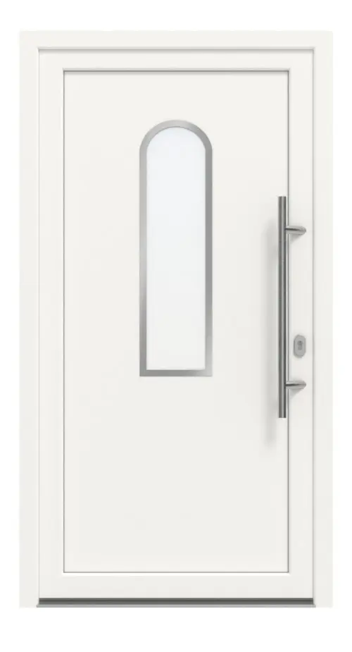 Haustür Kunststoff Premium F012 RAL 9016-RAL 9016 Frontansicht außen