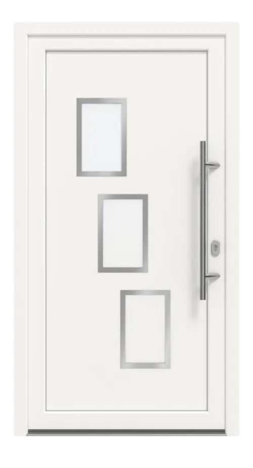 Haustür Kunststoff Premium F015 RAL 9016-RAL 9016 Frontansicht außen