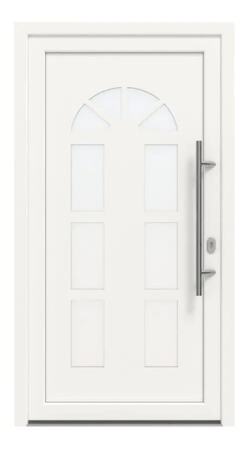 Haustür Kunststoff Premium F026 RAL 9016-RAL 9016 Frontansicht außen