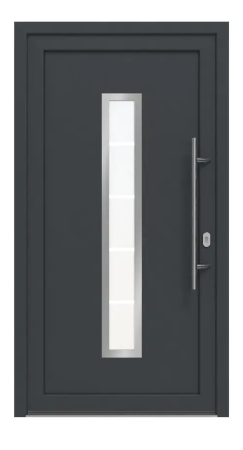 Haustür Kunststoff Premium F036 RAL 7016-RAL 9016 Frontansicht außen