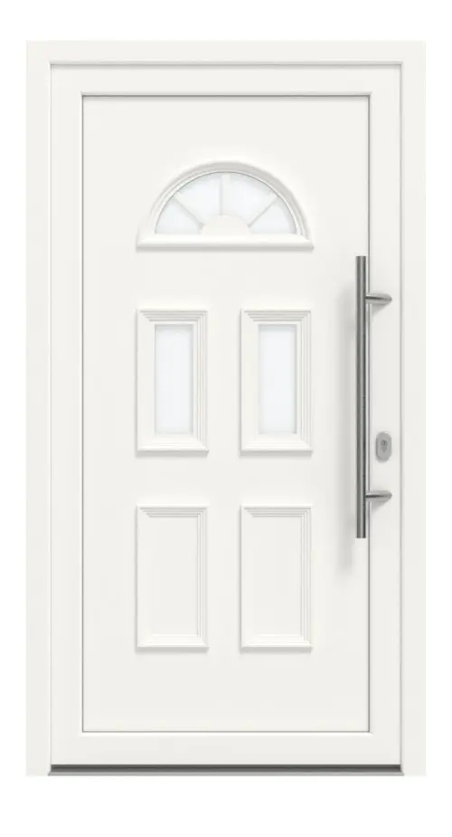 Haustür Kunststoff Premium T003 RAL 9016-RAL 9016 Frontansicht außen