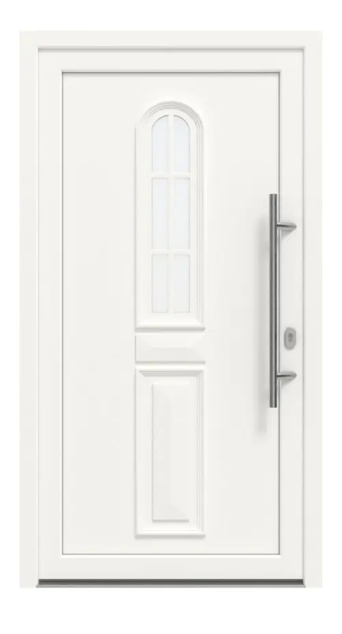 Haustür Kunststoff Premium T012 RAL 9016-RAL 9016 Frontansicht außen