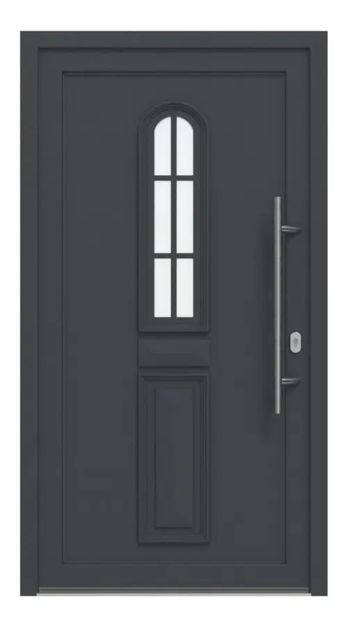 Haustür Kunststoff Premium T012 RAL 7016-RAL 9016 Frontansicht außen