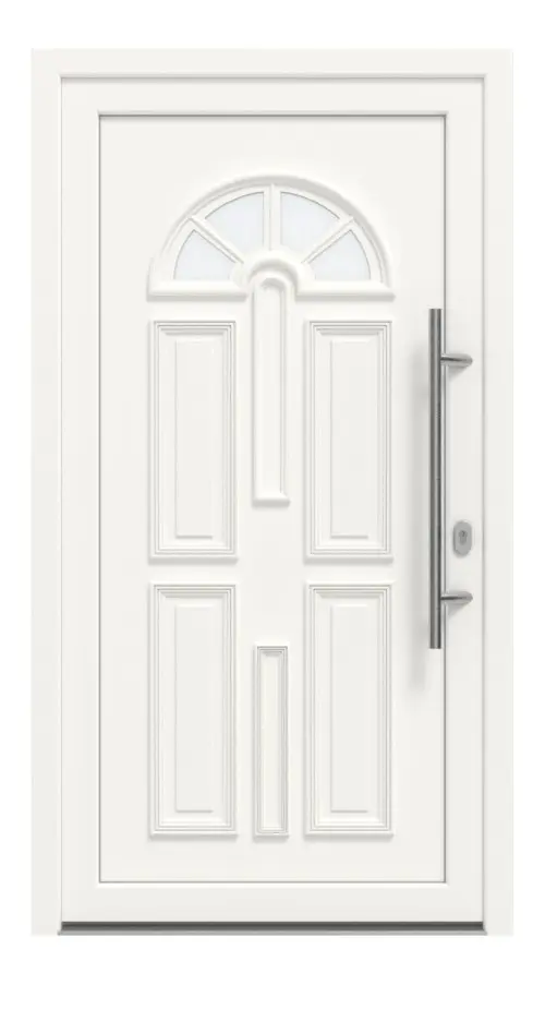 Haustür Kunststoff Premium T015 RAL 9016-RAL 9016 Frontansicht außen