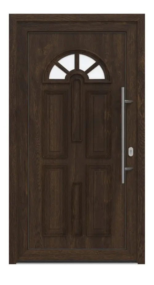 Haustür Kunststoff Premium T015 Brown Oak-Brown Oak Frontansicht außen