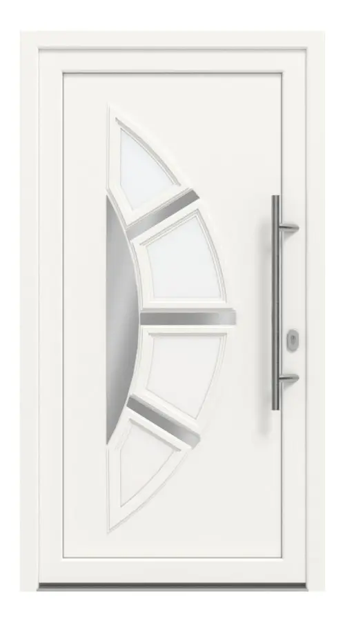 Haustür Kunststoff Premium T035 RAL 9016-RAL 9016 Frontansicht außen