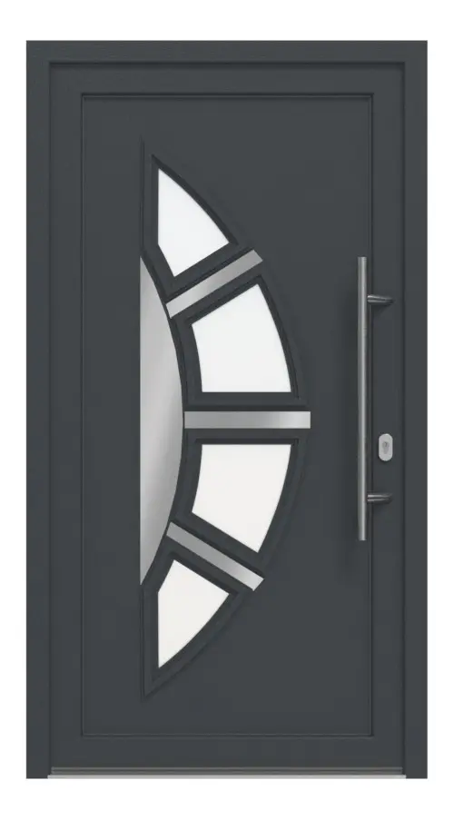 Haustür Kunststoff Premium T035 RAL 7016-RAL 9016 Frontansicht außen