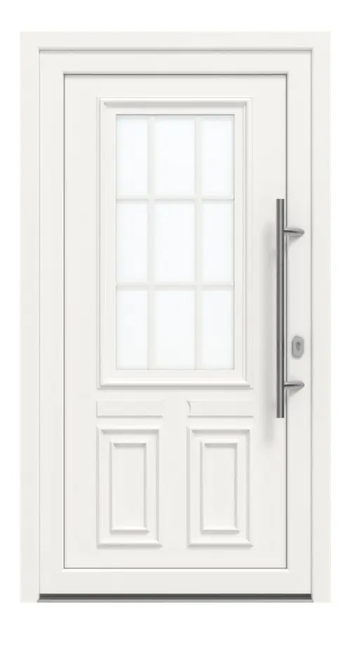 Haustür Kunststoff Premium T036 RAL 9016-RAL 9016 Frontansicht außen