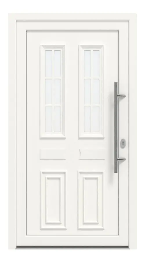 Haustür Kunststoff Premium T043 RAL 9016-RAL 9016 Frontansicht außen