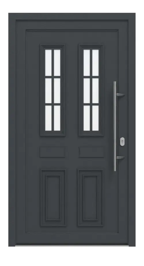 Haustür Kunststoff Premium T043 RAL 7016-RAL 7016 Frontansicht außen