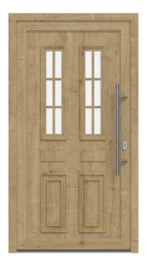 Haustür Kunststoff Premium T043 Polish Pine-Polish Pine Frontansicht außen