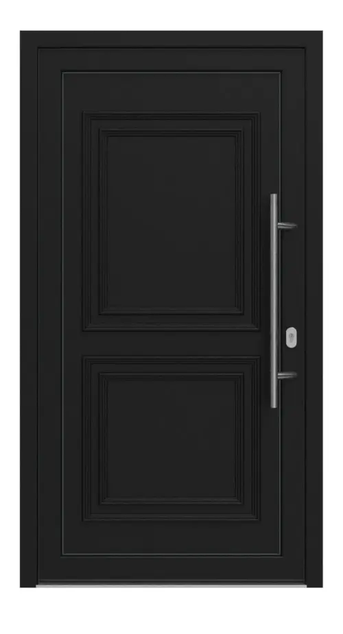 Haustür Kunststoff Premium T046 RAL 9005-RAL 9005 Frontansicht außen