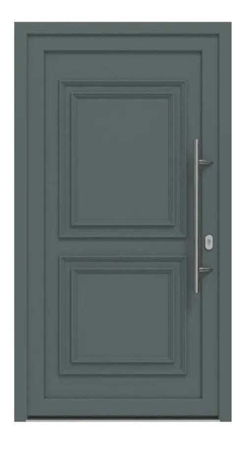 Haustür Kunststoff Premium T046 Quarz Grau-Quarz Grau Frontansicht außen