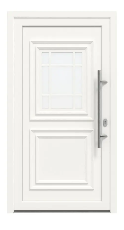 Haustür Kunststoff Premium T047 RAL 9016-RAL 9016 Frontansicht außen