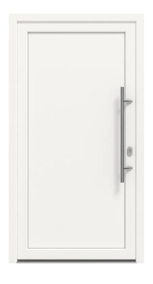 Haustür Kunststoff Premium F001 RAL 9016-RAL 9016 Frontansicht außen
