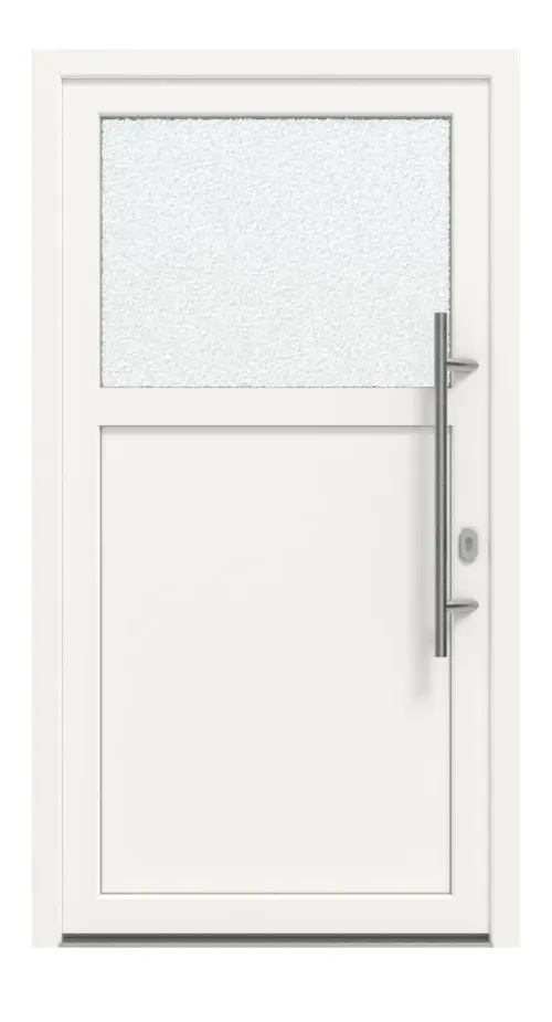 Haustür Kunststoff Premium F002 RAL 9016-RAL 9016 Frontansicht außen