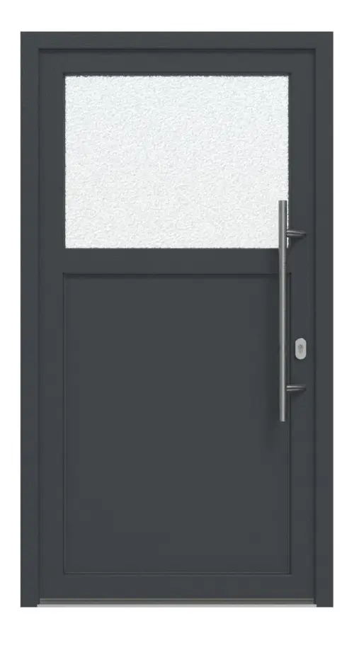 Haustür Kunststoff Premium F002 RAL 7016-RAL 9016 Frontansicht außen