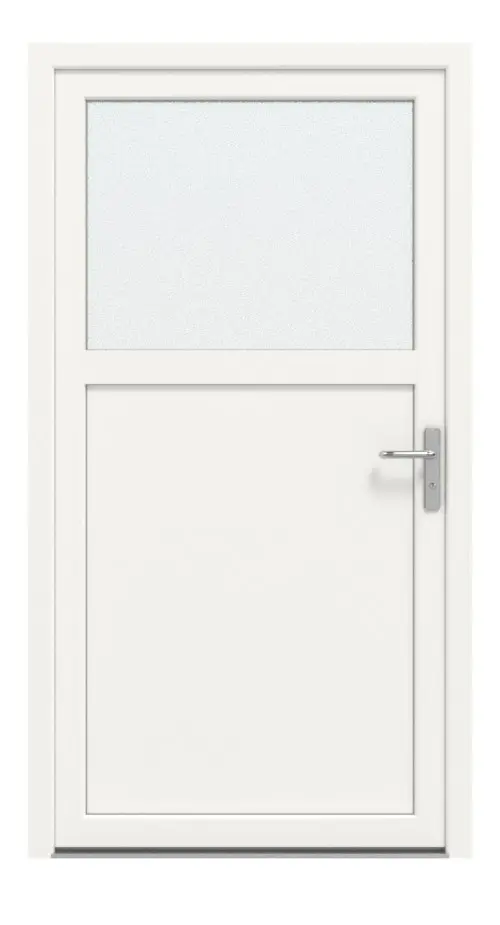 Frontansicht außen von Kunststoff Nebeneingangstür Optima F002 in RAL 9016