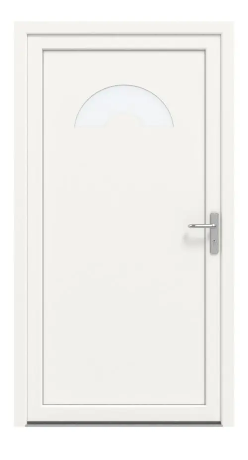 Frontansicht außen von Kunststoff Nebeneingangstür Optima F010 in RAL 9016