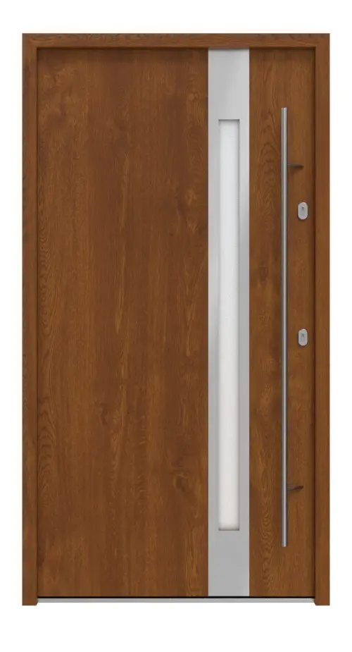 Haustür System S68 2ZA Temidas Golden Oak-Golden Oak Frontansicht außen