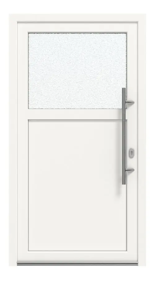 Haustür Kunststoff Premium Plus F002 RAL 9016-RAL 9016 Frontansicht außen