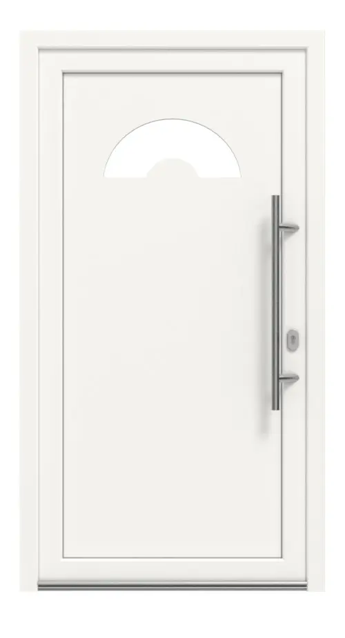 Haustür Kunststoff Premium Plus F010 RAL 9016-RAL 9016 Frontansicht außen