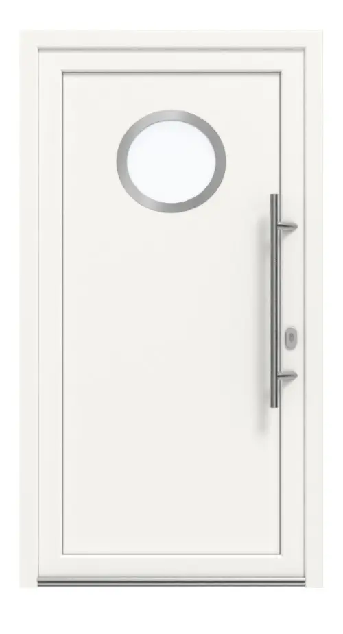 Haustür Kunststoff Premium Plus F011 RAL 9016-RAL 9016 Frontansicht außen