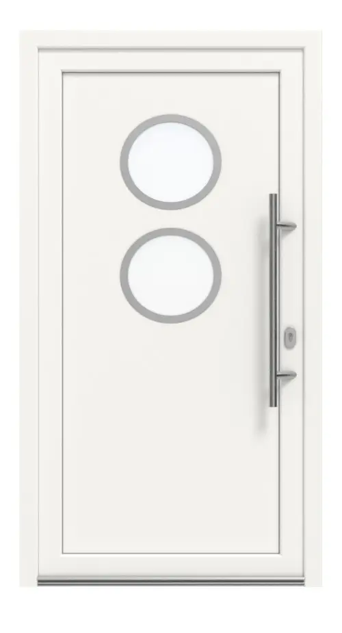 Haustür Kunststoff Premium Plus F020 RAL 9016-RAL 9016 Frontansicht außen