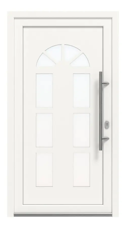 Haustür Kunststoff Premium Plus F026 RAL 9016-RAL 9016 Frontansicht außen