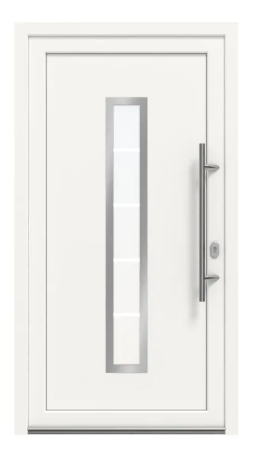 Haustür Kunststoff Premium Plus F036 RAL 9016-RAL 9016 Frontansicht außen