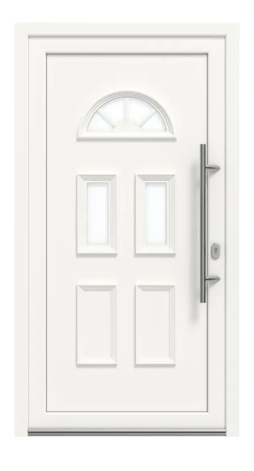 Haustür Kunststoff Premium Plus T003 RAL 9016-RAL 9016 Frontansicht außen