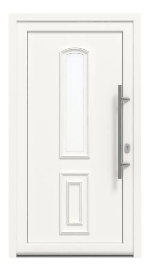 Haustür Kunststoff Premium Plus T013 RAL 9016-RAL 9016 Frontansicht außen