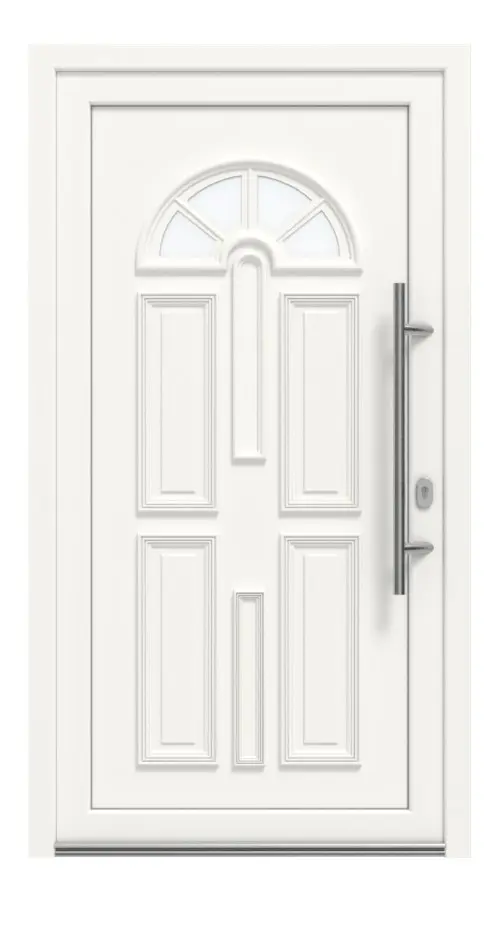 Haustür Kunststoff Premium Plus T015 RAL 9016-RAL 9016 Frontansicht außen