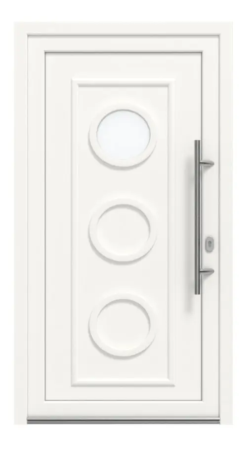 Haustür Kunststoff Premium Plus T025 RAL 9016-RAL 9016 Frontansicht außen