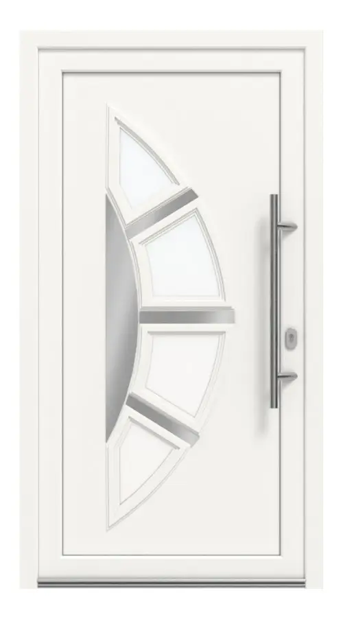 Haustür Kunststoff Premium Plus T035 RAL 9016-RAL 9016 Frontansicht außen