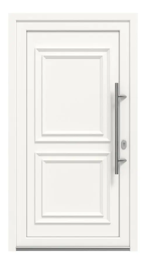 Haustür Kunststoff Premium Plus T046 RAL 9016-RAL 9016 Frontansicht außen